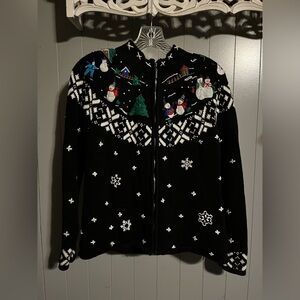 Designers originals studio joy vintage Christmas sweater snowmen